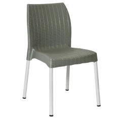 Bolero Elements Polypropylene Rattan Side Chairs Olive Green (Pack of 4)