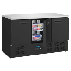 Polar G-Series Triple Door Counter Fridge Black 368 Litre