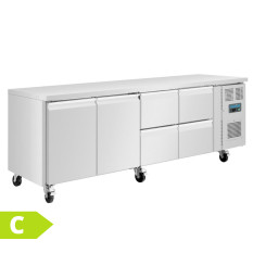 Polar U-Series 4 Drawers 2 Door Counter Fridge 476 Litre