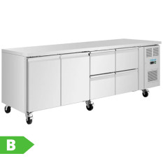 Polar U-Series Counter Fridge 4 Drawers & 2 Door 284 Litre