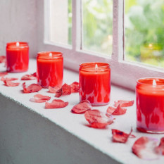 Starlight Wax Fill Jar Candles Red 50 Hour (Pack of 8)