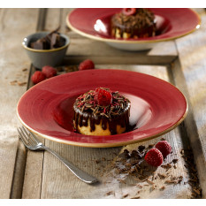 Churchill Stonecast Berry Red Wide Rim Bowl 24cm/9.44" (Pack of 12)