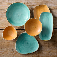 Churchill Stonecast Tangerine Triangle Plate 22.9cm/9" (Pack of 12)