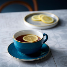 Churchill Stonecast Java Blue Cafe Cappuccino Coffee Saucer 15.6cm/6.25" (Pack of 12)