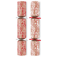 10" Seasonal Script Red/White Mixed Box Christmas Cracker with Quiz (Pack of 100)