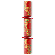 12" Bubbles Red/Gold Christmas Cracker with Christmas Quiz (Pack of 50)