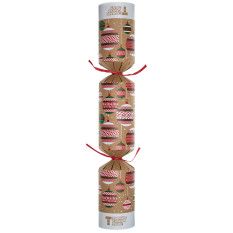 14" Bauble Kraft Christmas Cracker with Quiz & Wooden Gifts (Pack of 25)