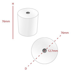 Single Ply Till Rolls 76mmx76mm  x20 Rolls