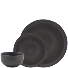 Terra Stoneware Rustic Dinner Set 18 Piece Antigo Black