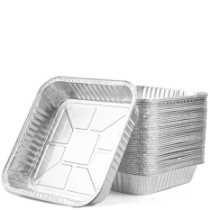 Foil Takeaway Containers Square (No. 9) 2 Inch Depth (Pack of 200)