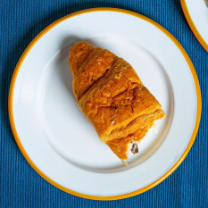 Enamel Side Plate White with Yellow Rim 20cm/8" (Pack of 6)