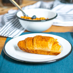 Enamel Side Plate White with Black Rim 20cm/8" (Pack of 6)