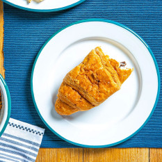 Enamel Side Plate White with Green Rim 20cm/8" (Pack of 6)