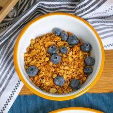 Enamel Bowl White with Yellow Rim 16cm/6.25" (Pack of 6)
