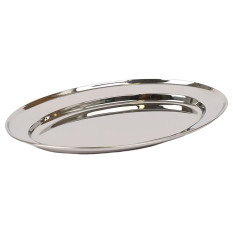 Oval Stainless Steel Serving Platter 25cm