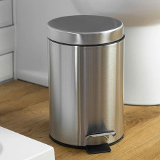 Bathroom Pedal Bin with Inner Bucket Brushed 3 Litre 