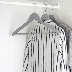 Wooden Coat Hanger Grey (Pack of 10)