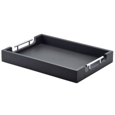 GenWare Black Butlers Tray with Metal Handles 50x39.5cm/20x15.5"