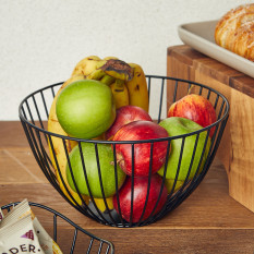 GenWare Round Black Wire Basket 24 x 13cm