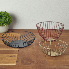 GenWare Round Black Wire Basket 27 x 7cm