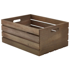 Wooden Crate Dark Rustic Finish 41 x 30 x 18cm