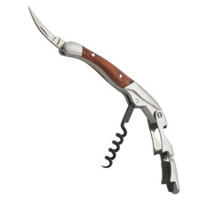 Deluxe Waiters Friend Corkscrew Bottle Opener Double Reach Wood Handle