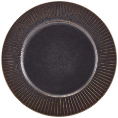 Terra Porcelain Black Fluted Winged Plate 21cm/8" (Pack of 6)