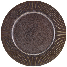 Terra Porcelain Black Fluted Winged Plate 26cm/10" (Pack of 6)