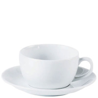 Porcelite Bowl Shape Coffee Cups 340ml/12oz and Saucers 16cm/6.25" (Pack of 6)