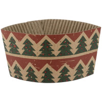 Fiesta Recyclable Christmas Cup Sleeves for 8oz Hot Cups (Pack of 100)