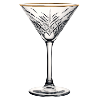 Timeless Vintage Martini Glass Gold Rim 230ml/8oz  (Pack of 12)