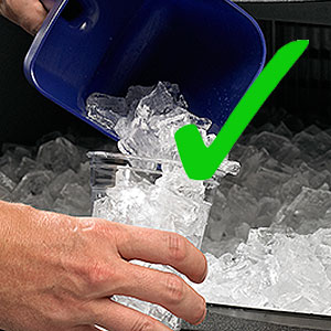 Always use clean utensils for collecting ice